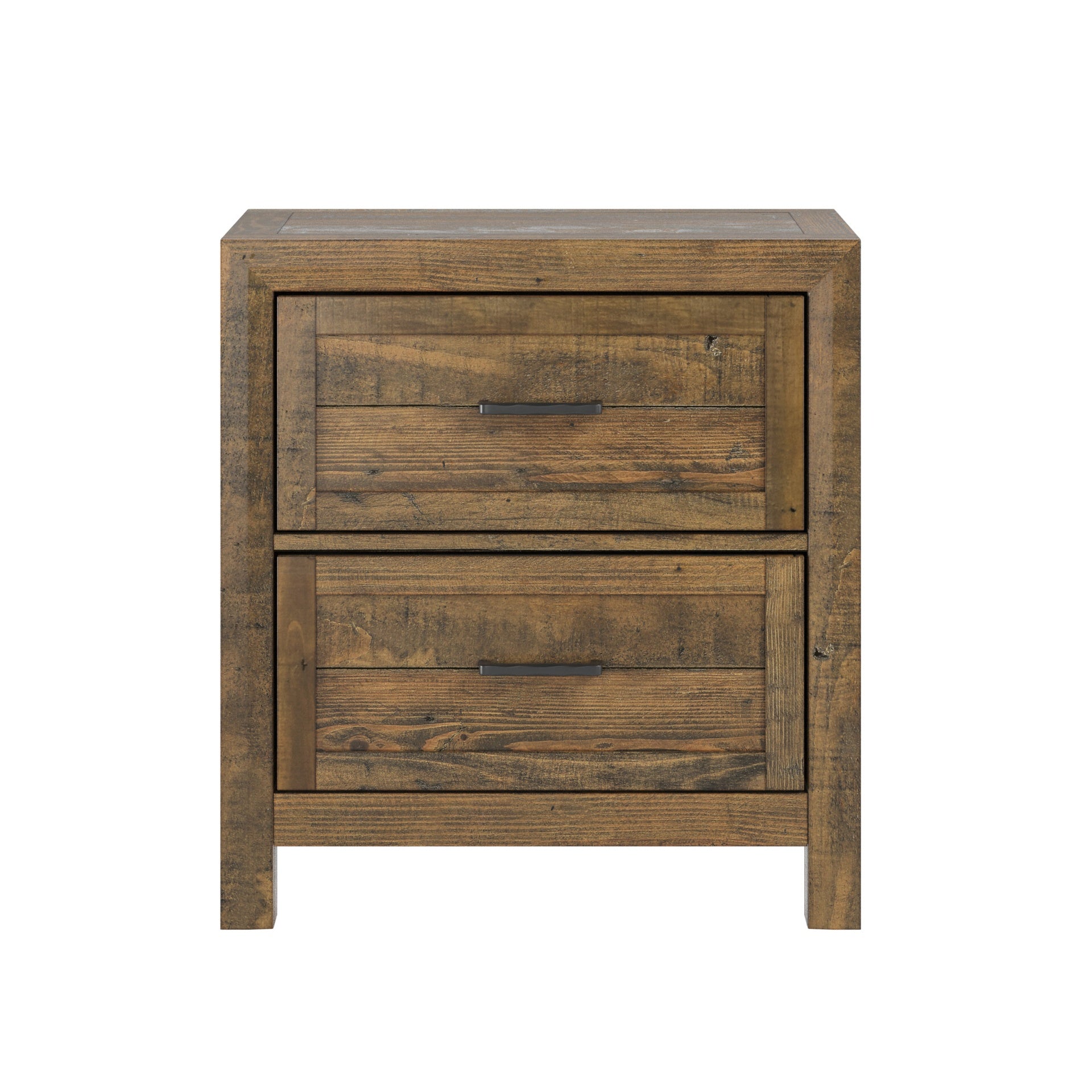 Brown 2-Drawer Nightstand