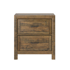 Brown 2-Drawer Nightstand