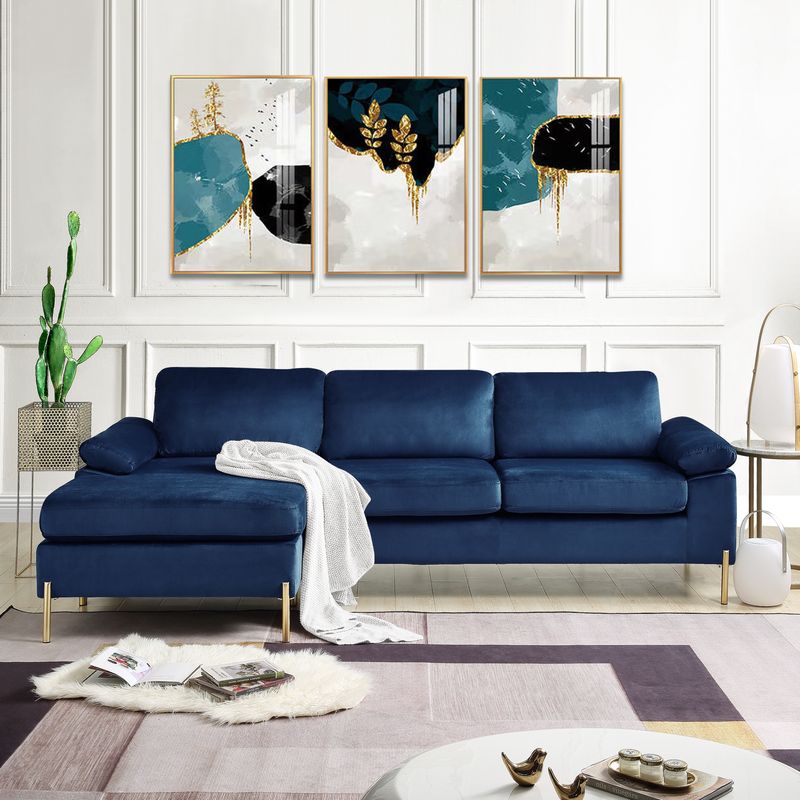 Coastal Blue Velvet Sofa