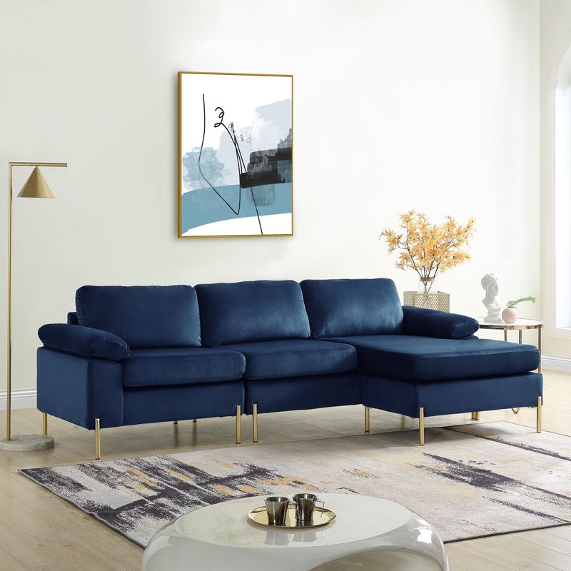 Coastal Blue Velvet Sofa