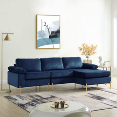 Coastal Blue Velvet Sofa