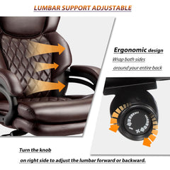 500lbs Big and Tall Office Chair for Heavy People Executive Office Chair with Wide Spring Seat Computer Desk Chair 360 Swivel Home Office Desk Chair