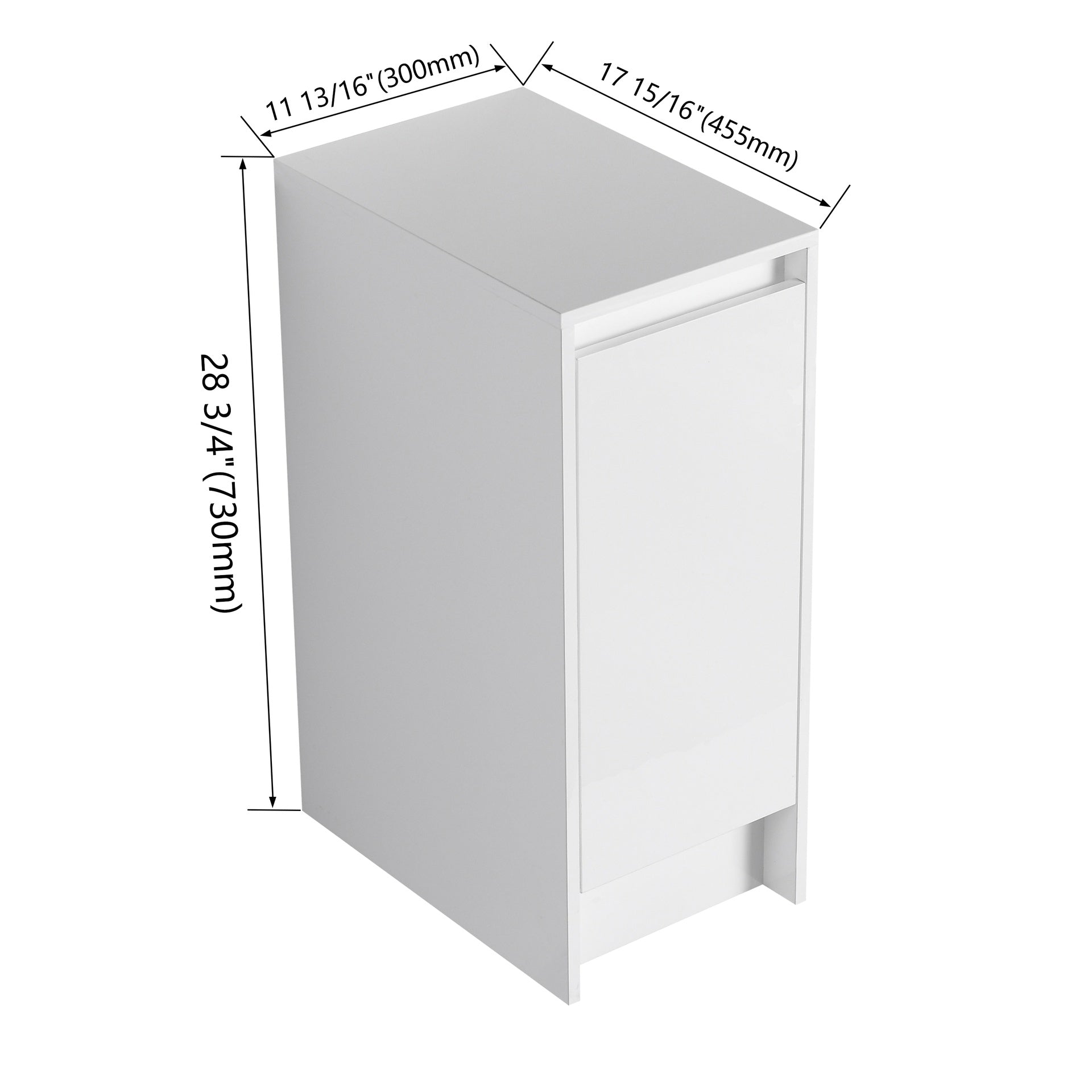 12" Freestanding Bathroom Storage Cabinets,Soft Close Doors,Floor Mounting Design,(KD-Packing)