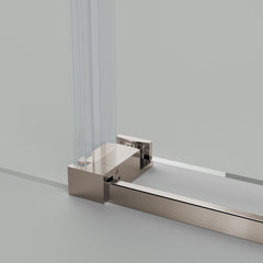 56-60"W x 76"H Frameless Shower Door, Sliding Shower Door, with Premium 5/16"(8mm)Thick Tempered Glass Shower Enclosure , Brushed Nickel With Buffer, kd
