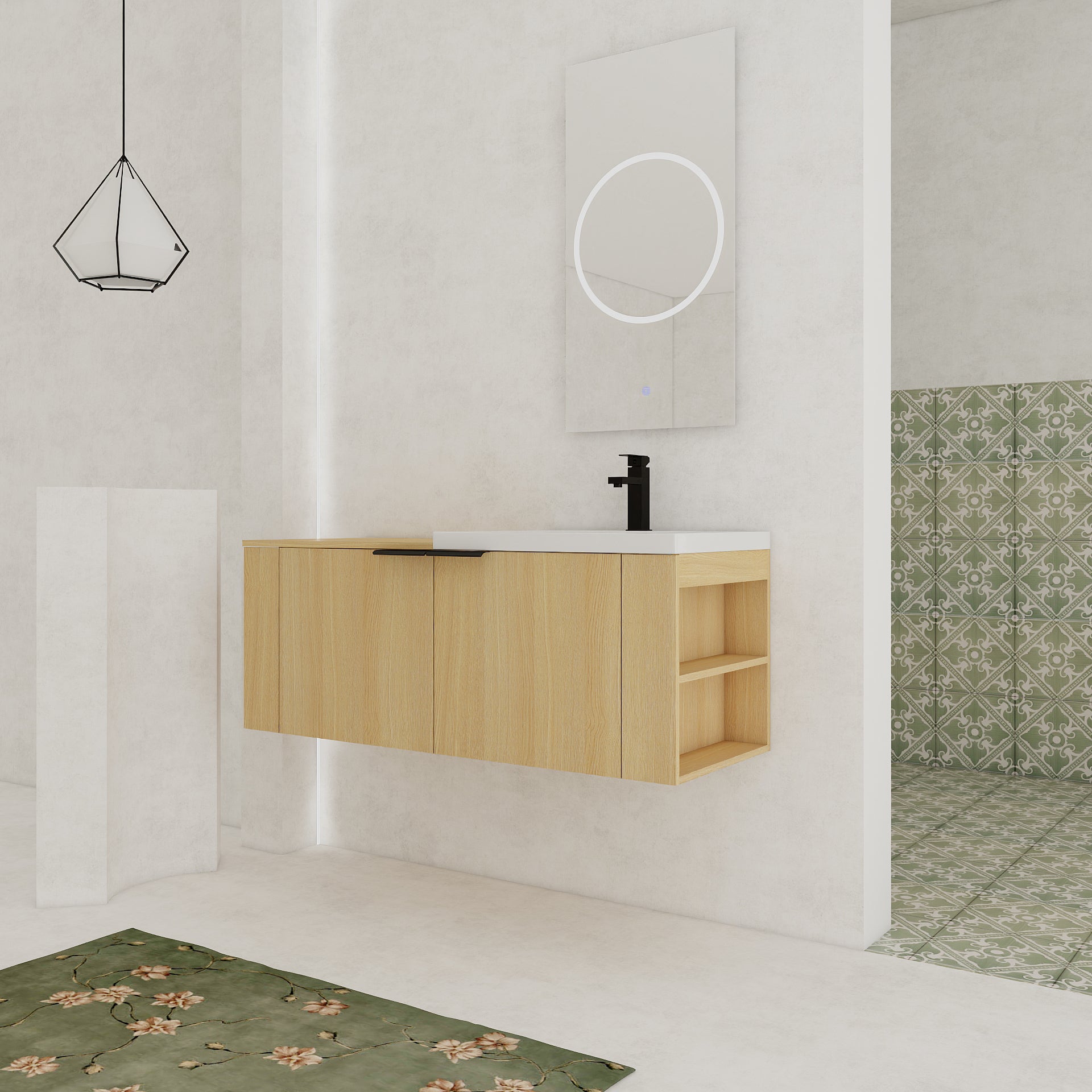 48 "Bathroom Vanity Sink Combo for big Space,Modern Bathroom Cabinet Cabinet combination, Bathroom Sink Cabinet Set, Oak