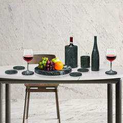Green natural marble dining room accessories set, natural stone, luxury 10 pcs set, genuine marble, real marble
