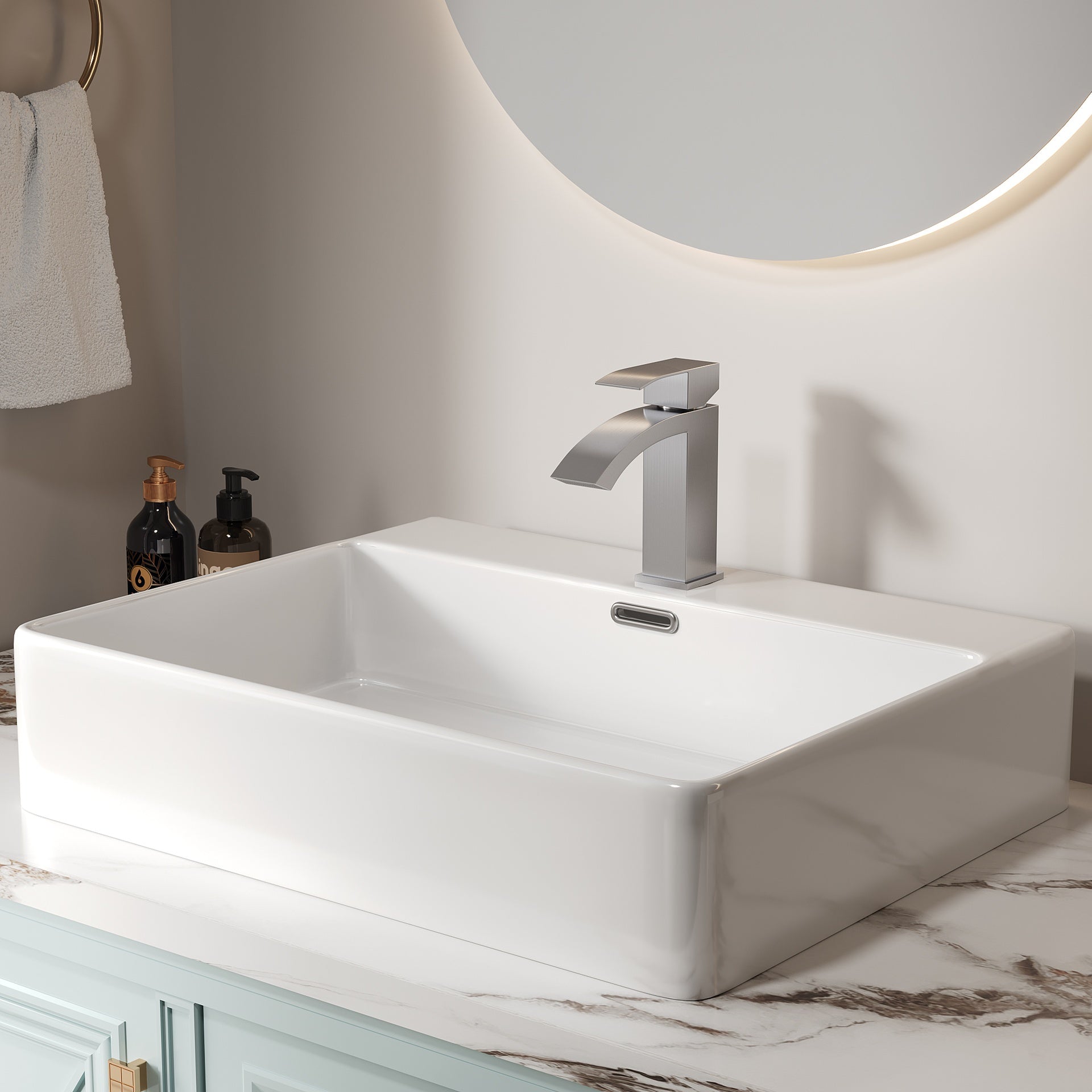 Bothwa Home 6.68" CUPC Certified Single Handle Bathroom Sink Faucet (Brushed Nickel Finish)