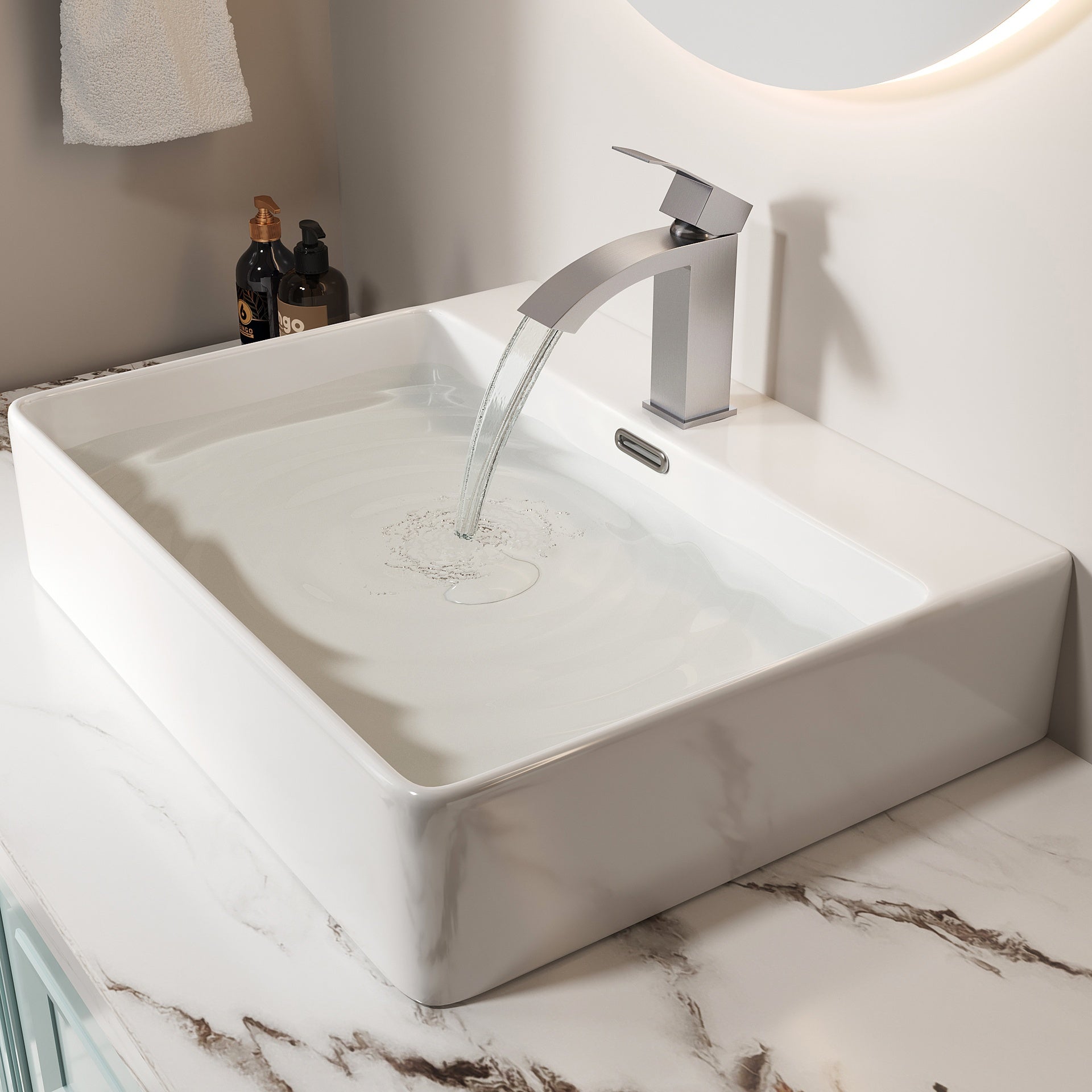 Bothwa Home 6.68" CUPC Certified Single Handle Bathroom Sink Faucet (Brushed Nickel Finish)