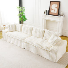 Luxury White Turtle Velvet Multifunctional Sofa - Arrangeable in Single Row, Side-by-Side or Facing Each Other, Stylish Living Room Furniture for Cozy Home Decor