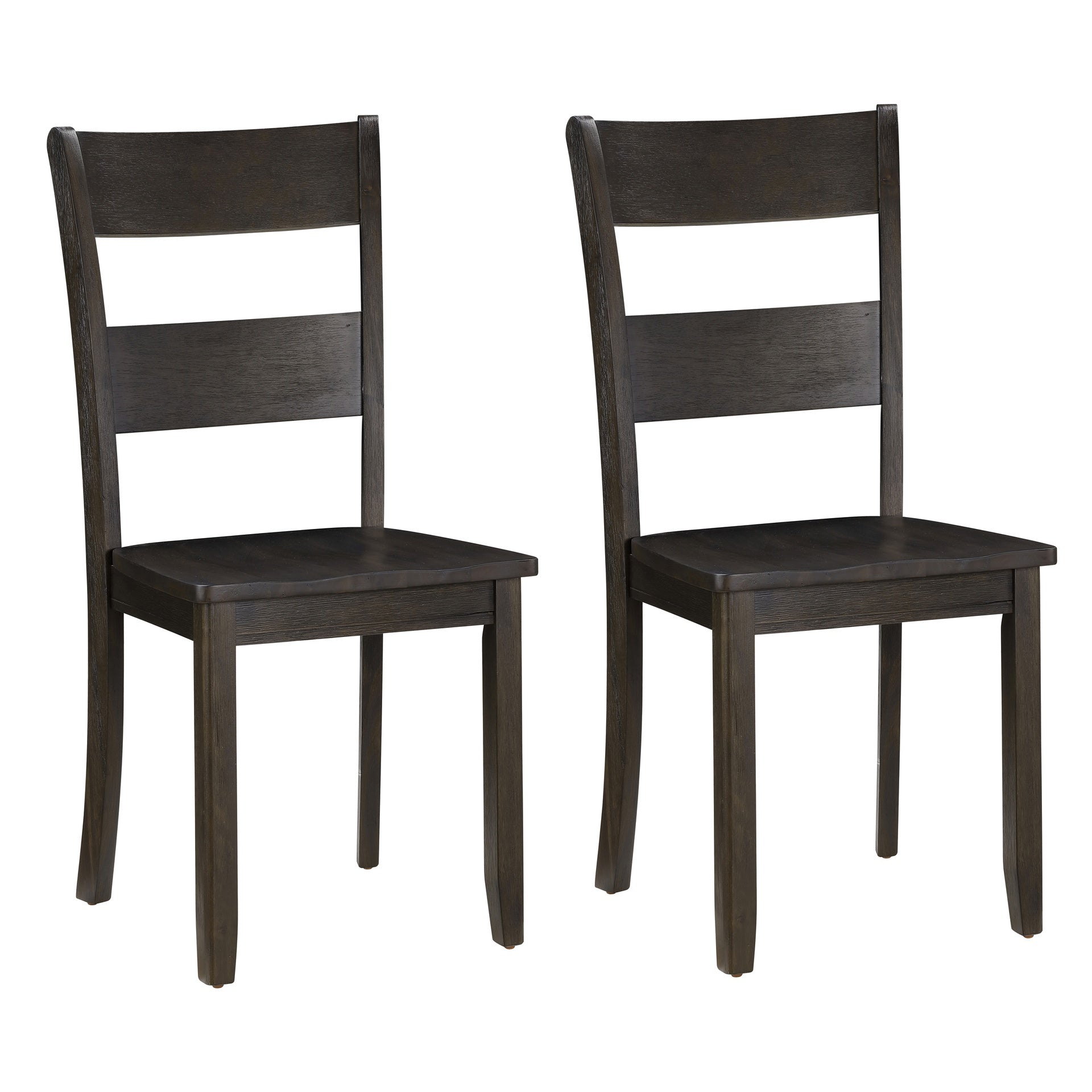 Distressed Walnut Ladder Back Side Chairs (Set of 2)