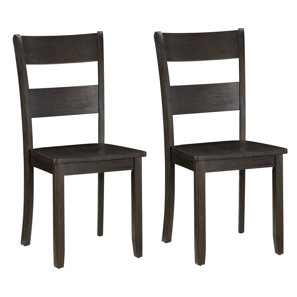 Distressed Walnut Ladder Back Side Chairs (Set of 2)