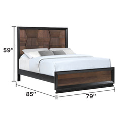 Houston Traditional Style King Bed Made with Wood in Walnut