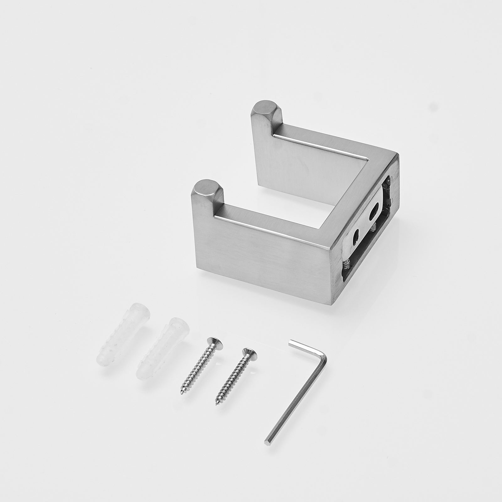Simple Double Towel Hook, SUS304 Stainless Steel Bath Towel Holder, Bathroom Double Robe Hook, Hand Towel Hanger Wall Mount, Brushed Nickel