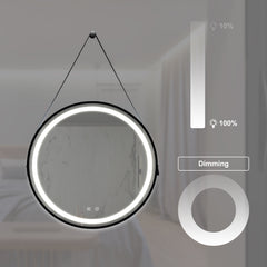24inch Bathroom Led Classy Vanity Mirror with focused backplane,Black aluminum alloy frame,High Lumen,Dimmable Touch,Wall Switch Control, Anti-Fog ,CRI 95 Adjustable 3000K-4500K-6000K ,IP54 Waterproof