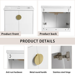 60 Inch Soft Close Doors Bathroom Vanity With Sink, and A Small Storage Shelves.BVC06360GWH