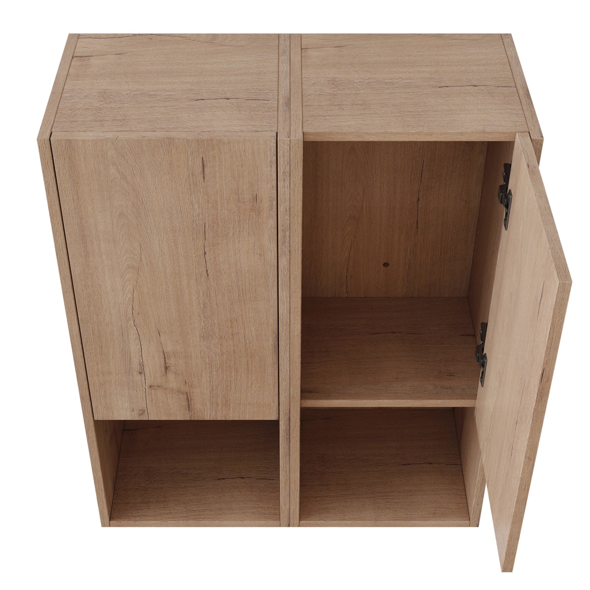 24" Bathroom Side Cabinet,Soft Close Doors,Float Mounting Design,Imitative Oak,(KD-Packing)