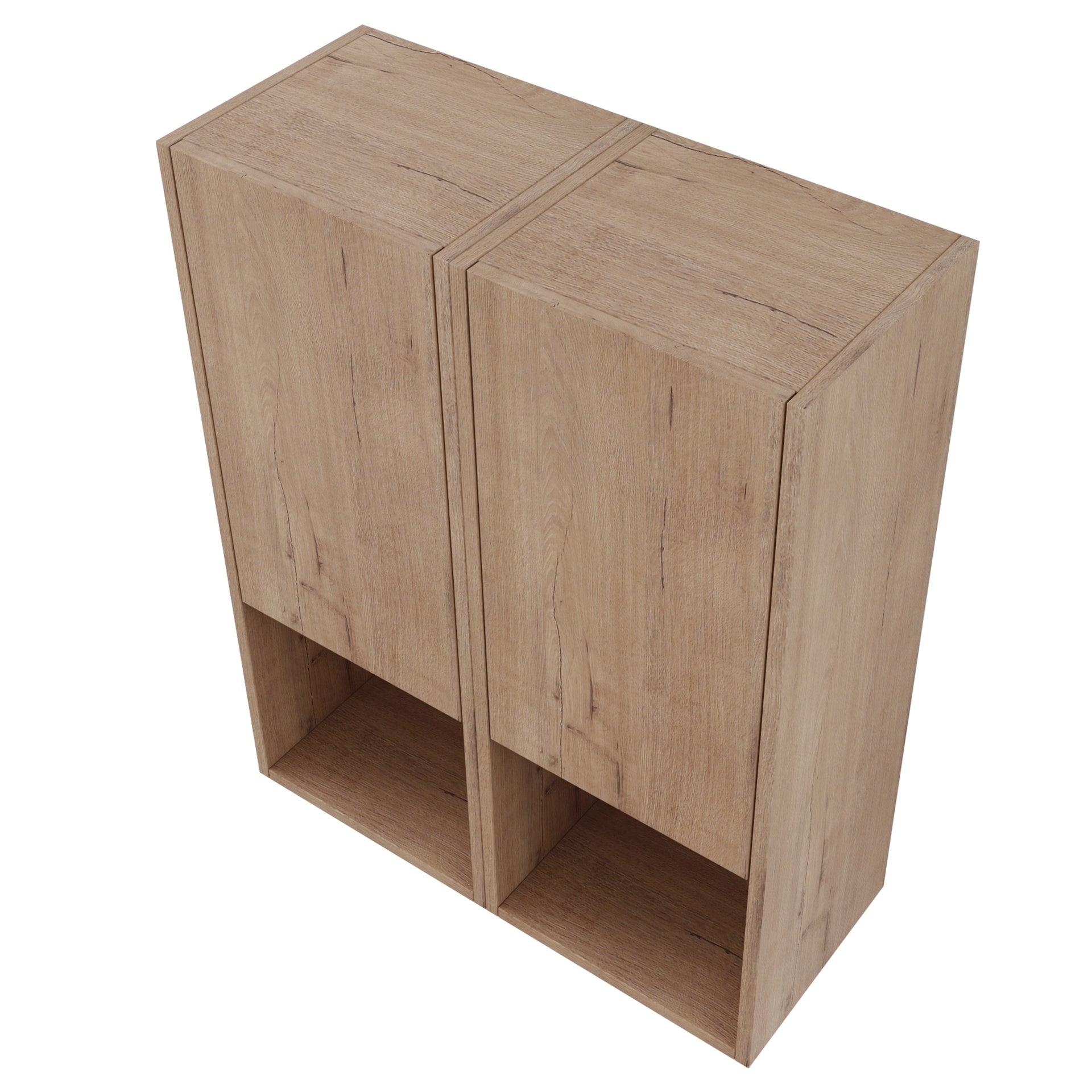 24" Bathroom Side Cabinet,Soft Close Doors,Float Mounting Design,Imitative Oak,(KD-Packing)