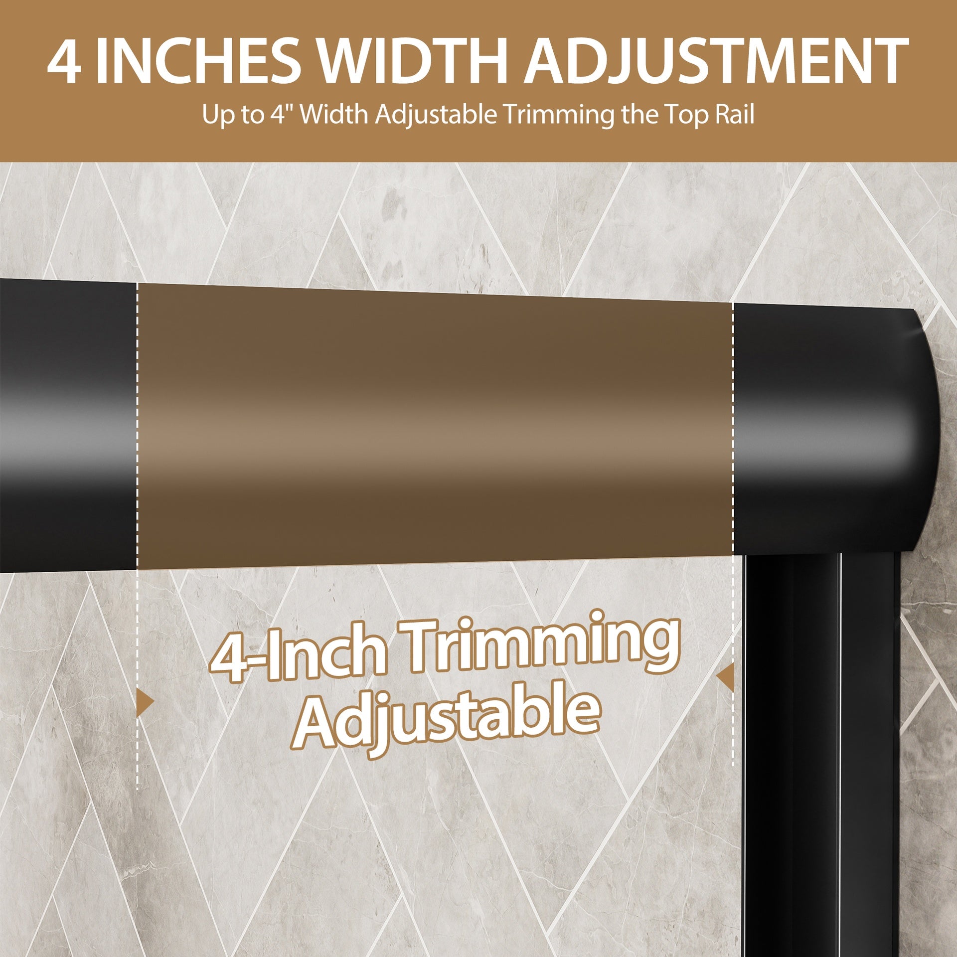 56"-60" W x 57" H Aluminum Frame Double Sliding Shower Door, Soft-Close Matte Black Bathtub Door, 1/4" (6mm) Clear Tempered Glass With Explosion-proof Film, Dual Stainless Steel Handles
