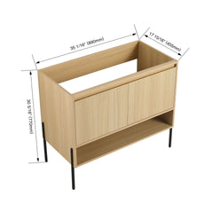 36" Freestanding Bathroom Vanity & 2 Soft-Close Cabinet Doors (KD-Packing)-Excluding Sink
