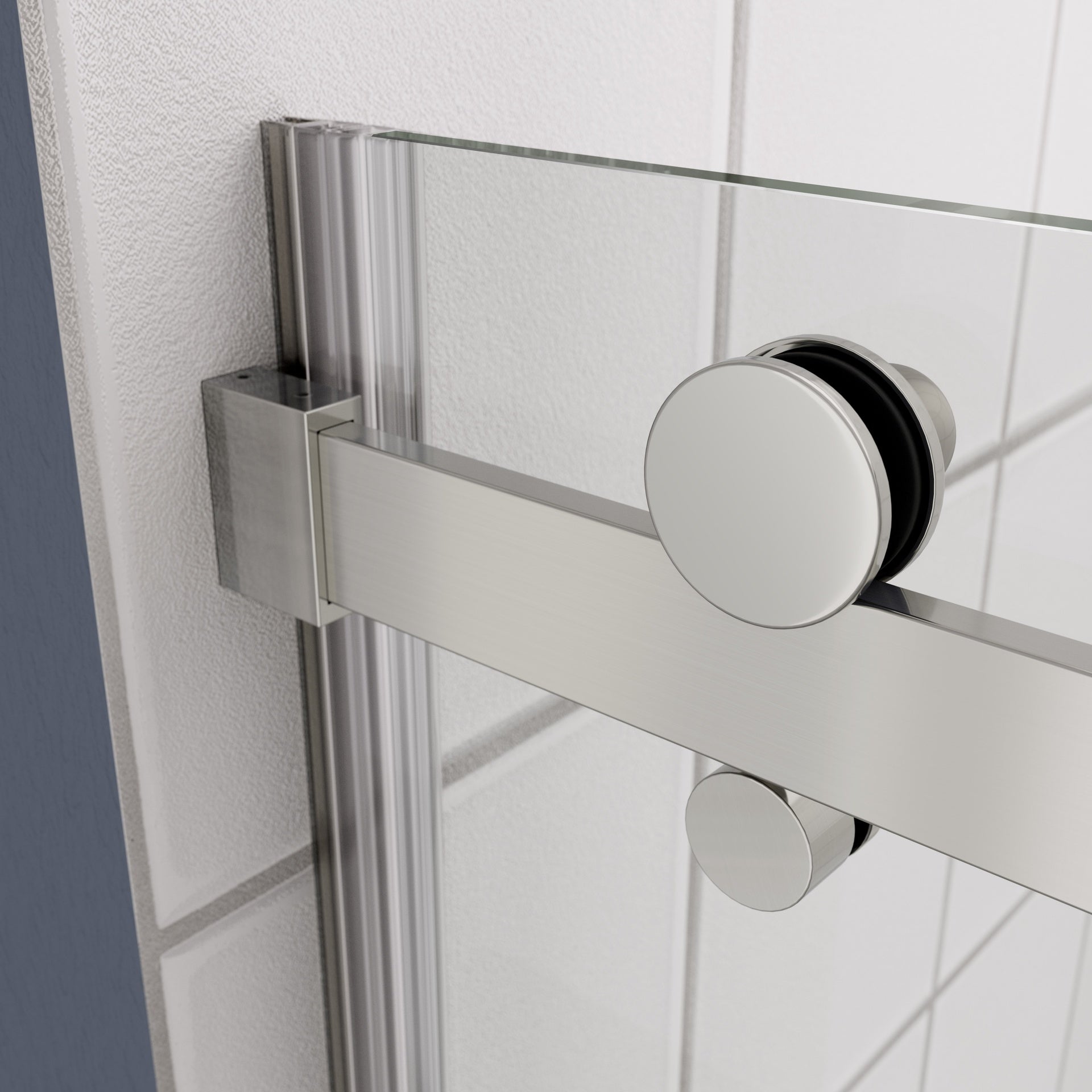 Glass shower door, sliding door, with 5/16" tempered glass and Polished Chrome finish 6074