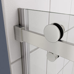 Glass shower door, sliding door, with 5/16" tempered glass and Polished Chrome finish 6074