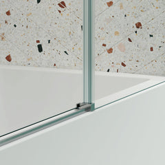 Glass shower door, sliding door, with 5/16" tempered glass and Polished Chrome finish 6074