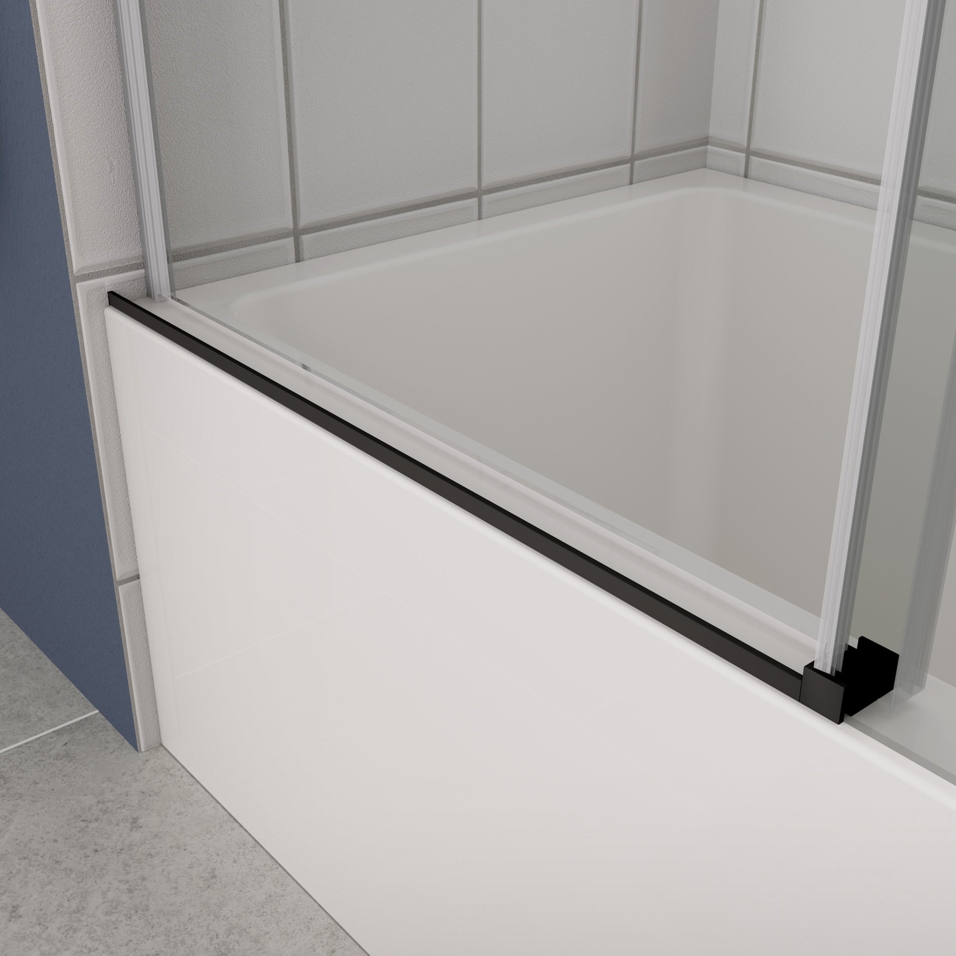 Bathtub shower door, sliding door, with 5/16" tempered glass and Matted black finish 6058