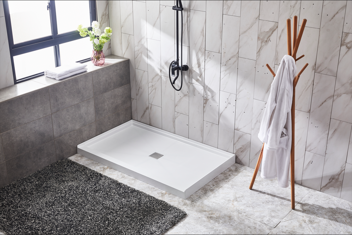 Glasstone shower base SMC solid white finish 6034
