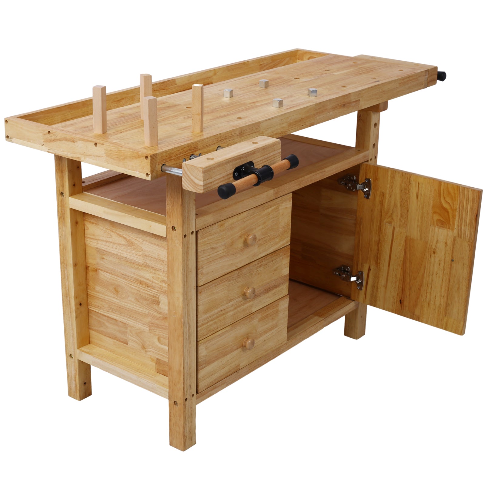 Wood Workbench - Wooden Workbench for Garage Workshop and Home, with Bar Clamps Set 12 inch x 4-3/4 inch Throat,Pack of 4