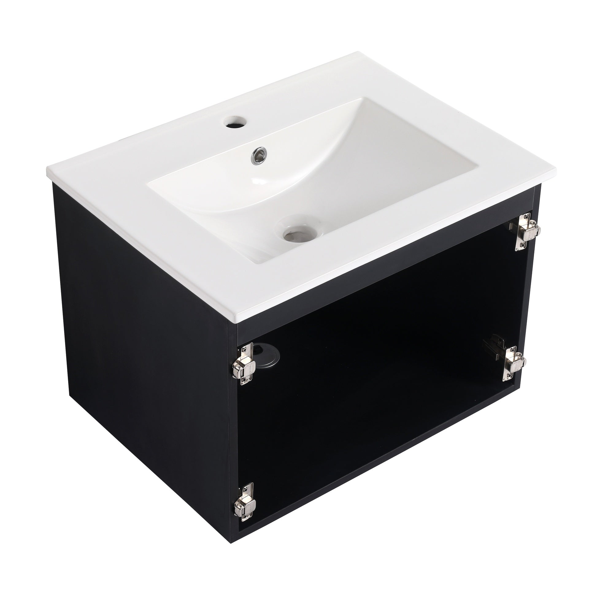 24'' Floating Wall-Mounted Bathroom Vanity & Soft-Close Hinge(Only Vanity and Basin, without Door Plank)