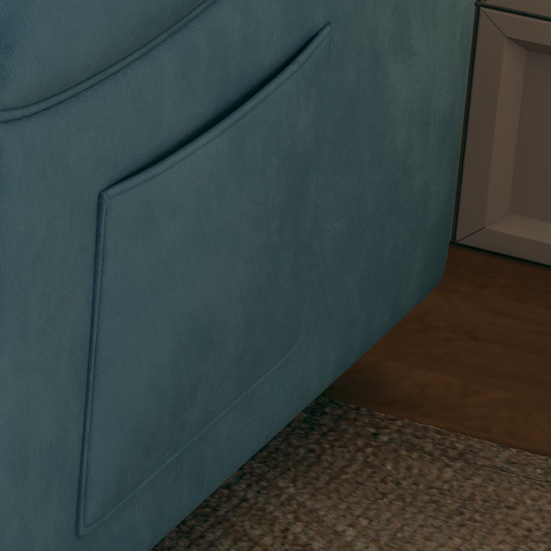 Sofa Showcase: 54" Velvet Blue Sofa Bed – A Dual-Purpose Living Room Gem with a Retractable Bed Option
