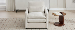 31.9" Cozy Upholstered Armchair Oversized Comfy Cloud Sofa Double Cushion Single Sofa Plush Cushion Armchair for Living Room, Beige