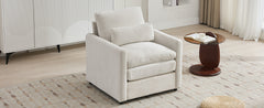 31.9" Cozy Upholstered Armchair Oversized Comfy Cloud Sofa Double Cushion Single Sofa Plush Cushion Armchair for Living Room, Beige