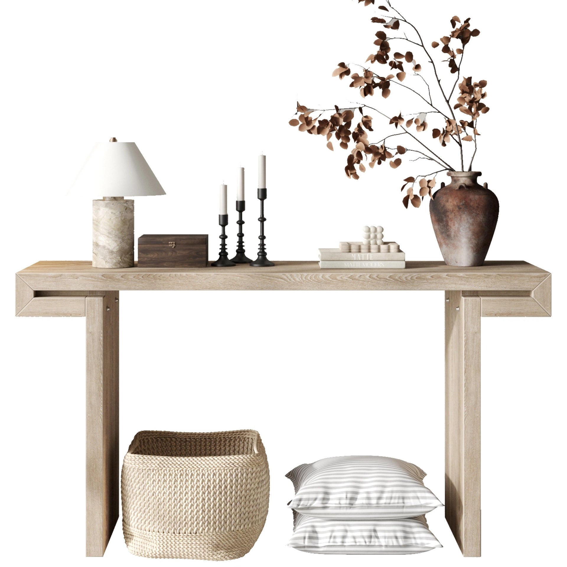 60inches Rustic Farmhouse Console Table , Distressed Wood Finish Entryway Sofa Side Table for Living Room, Hallway,Natural Wood