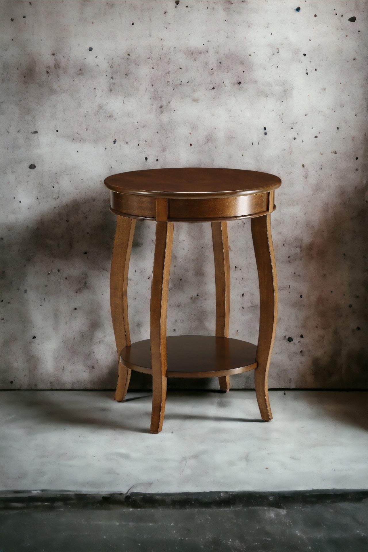 Aberta Walnut Finish Accent Table