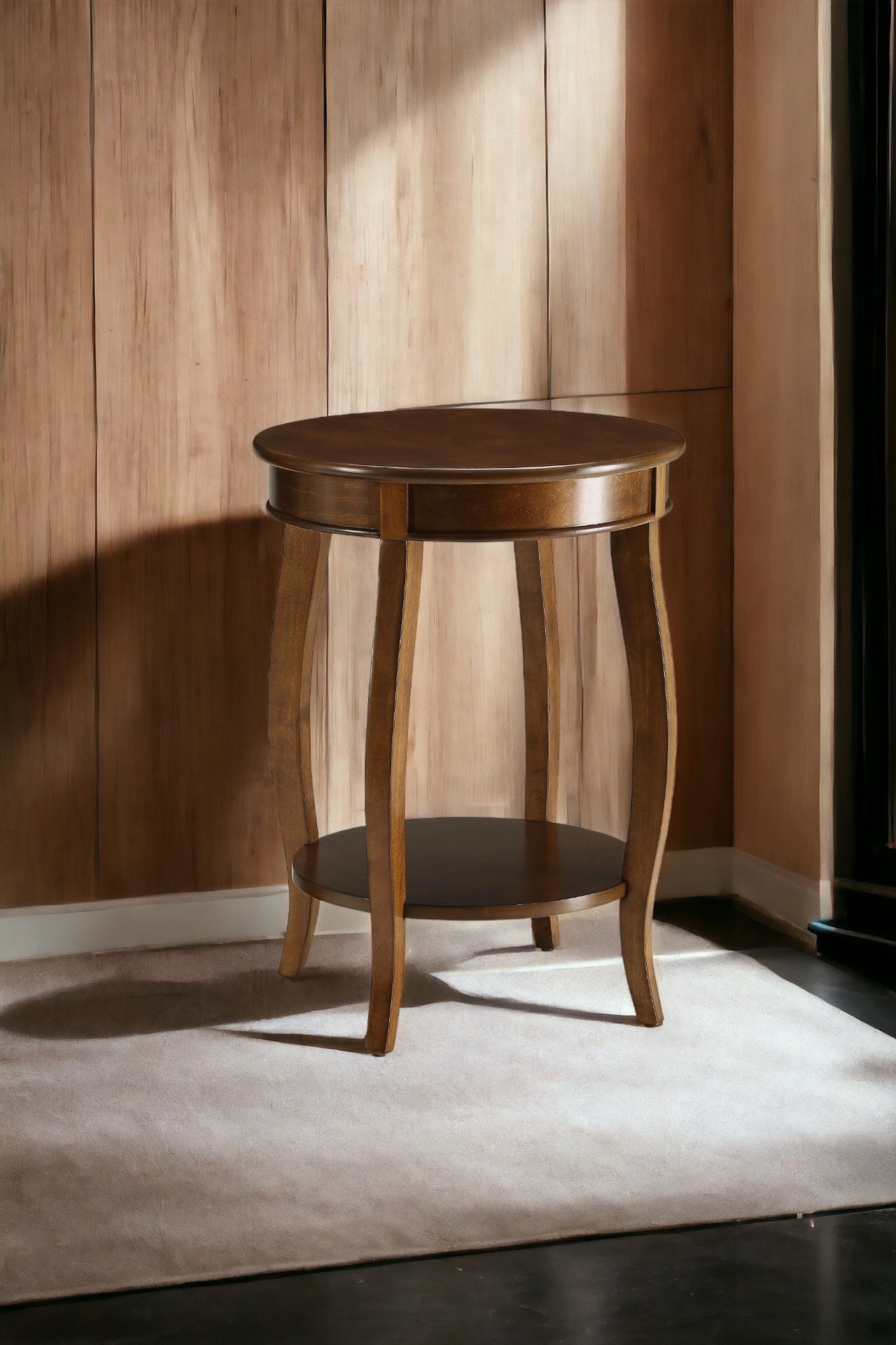 Aberta Walnut Finish Accent Table