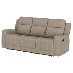 Slater Taupe Upholstered Reclining Sofa