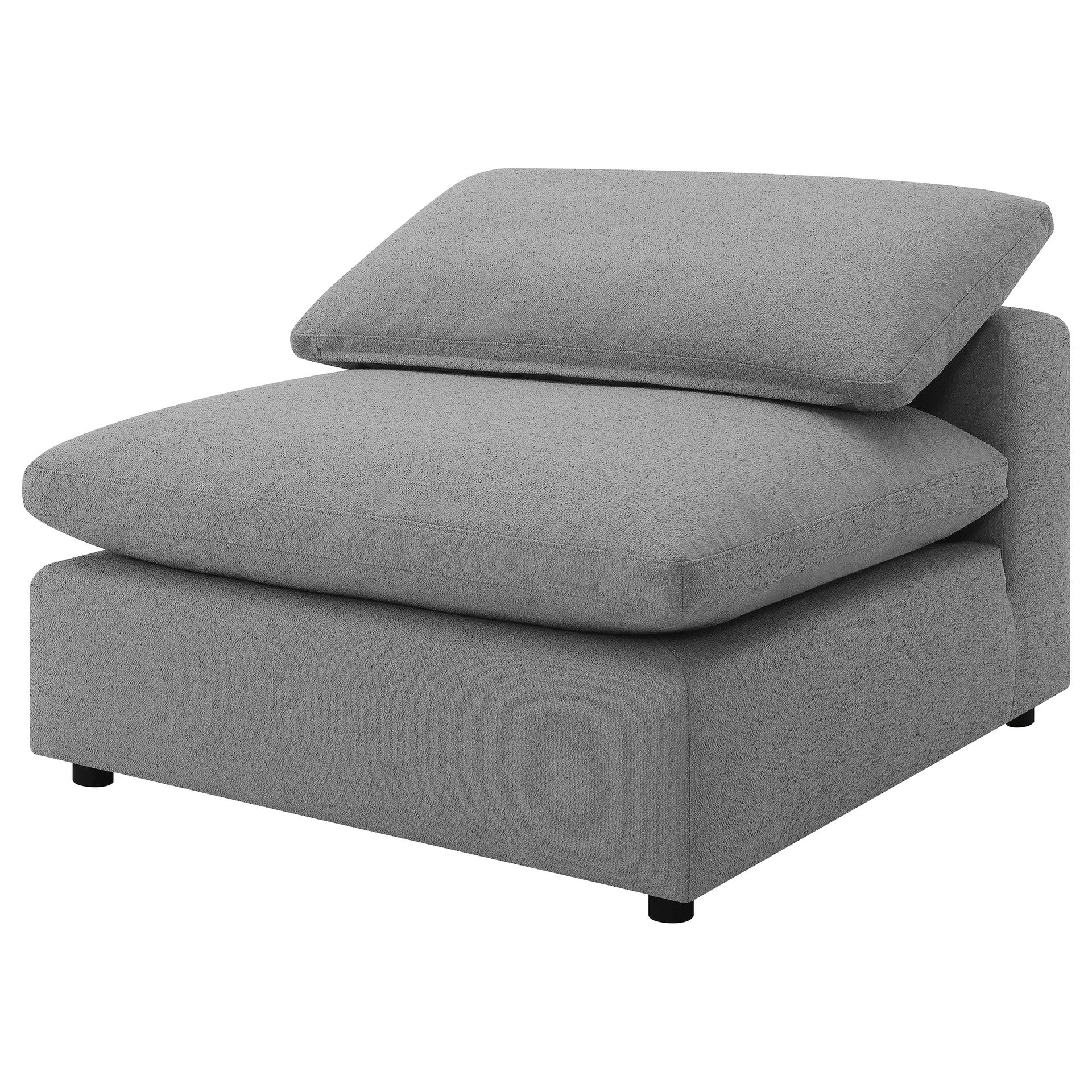 Segoura Grey Boucle Upholstered Armless Chair