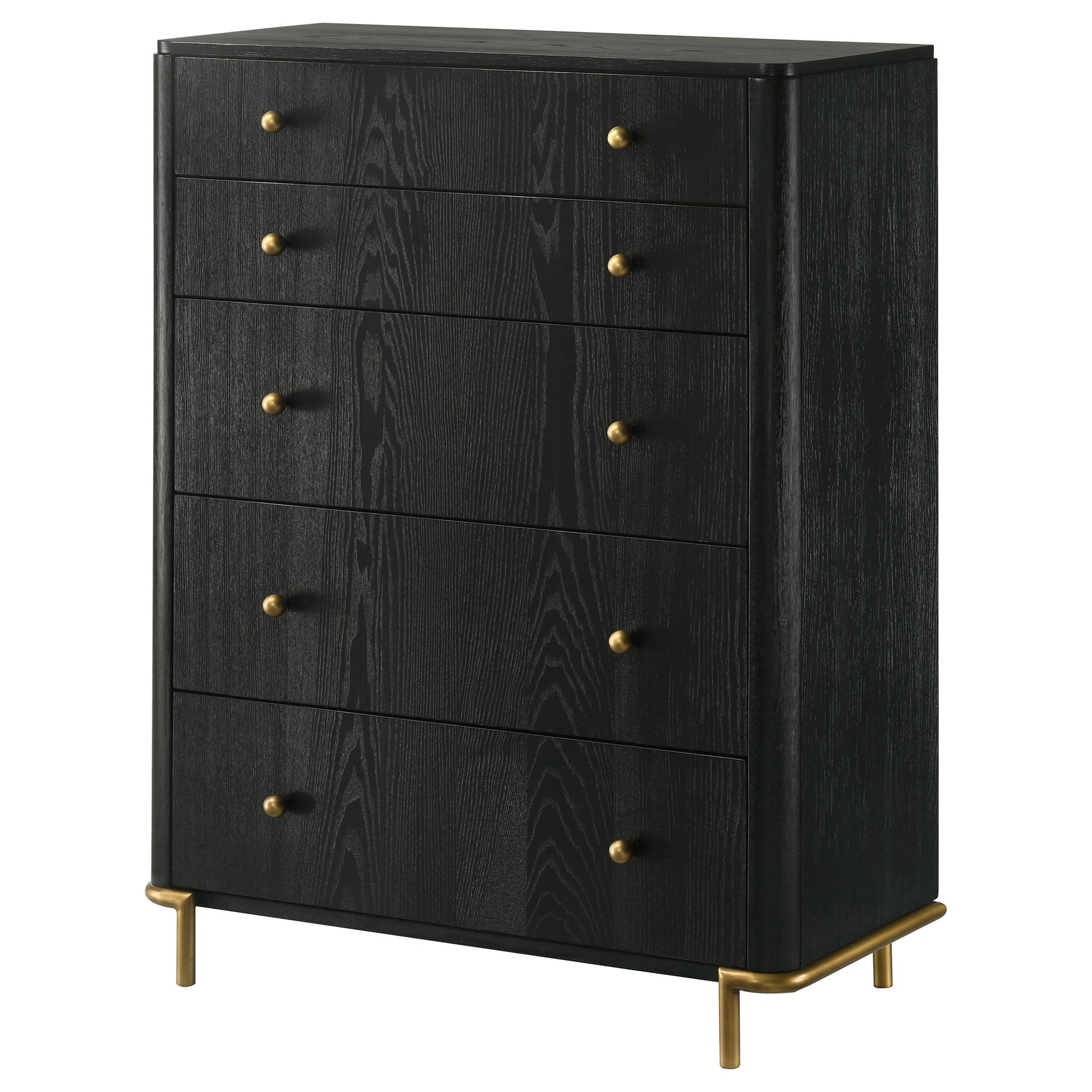 Anser Black 5-drawer Chest