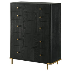 Anser Black 5-drawer Chest