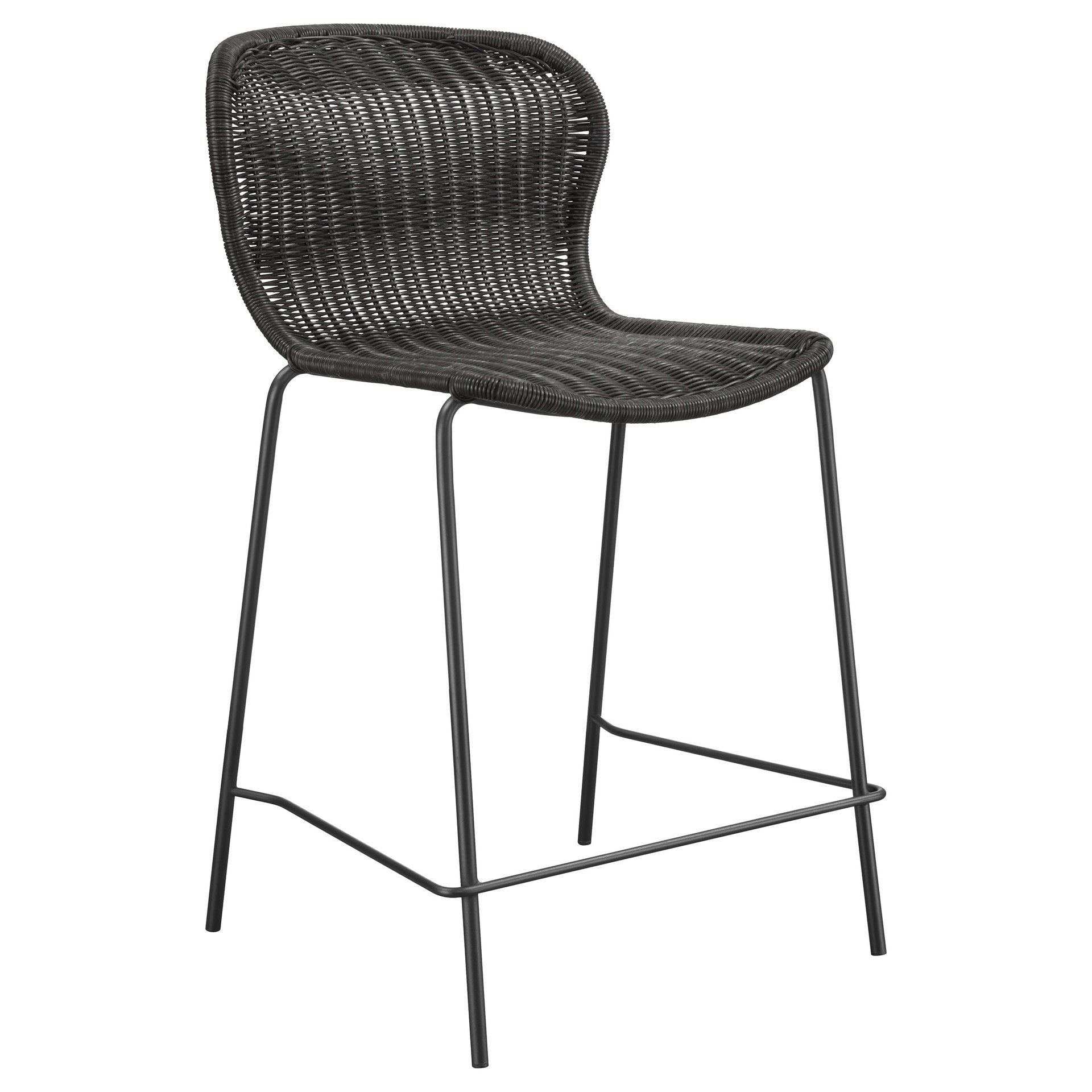 Mckinley Brown Faux Rattan Metal Counter Chair (Set of 2)