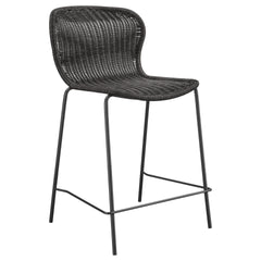 Mckinley Brown Faux Rattan Metal Counter Chair (Set of 2)