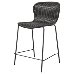 Mckinley Brown Faux Rattan Metal Counter Chair (Set of 2)