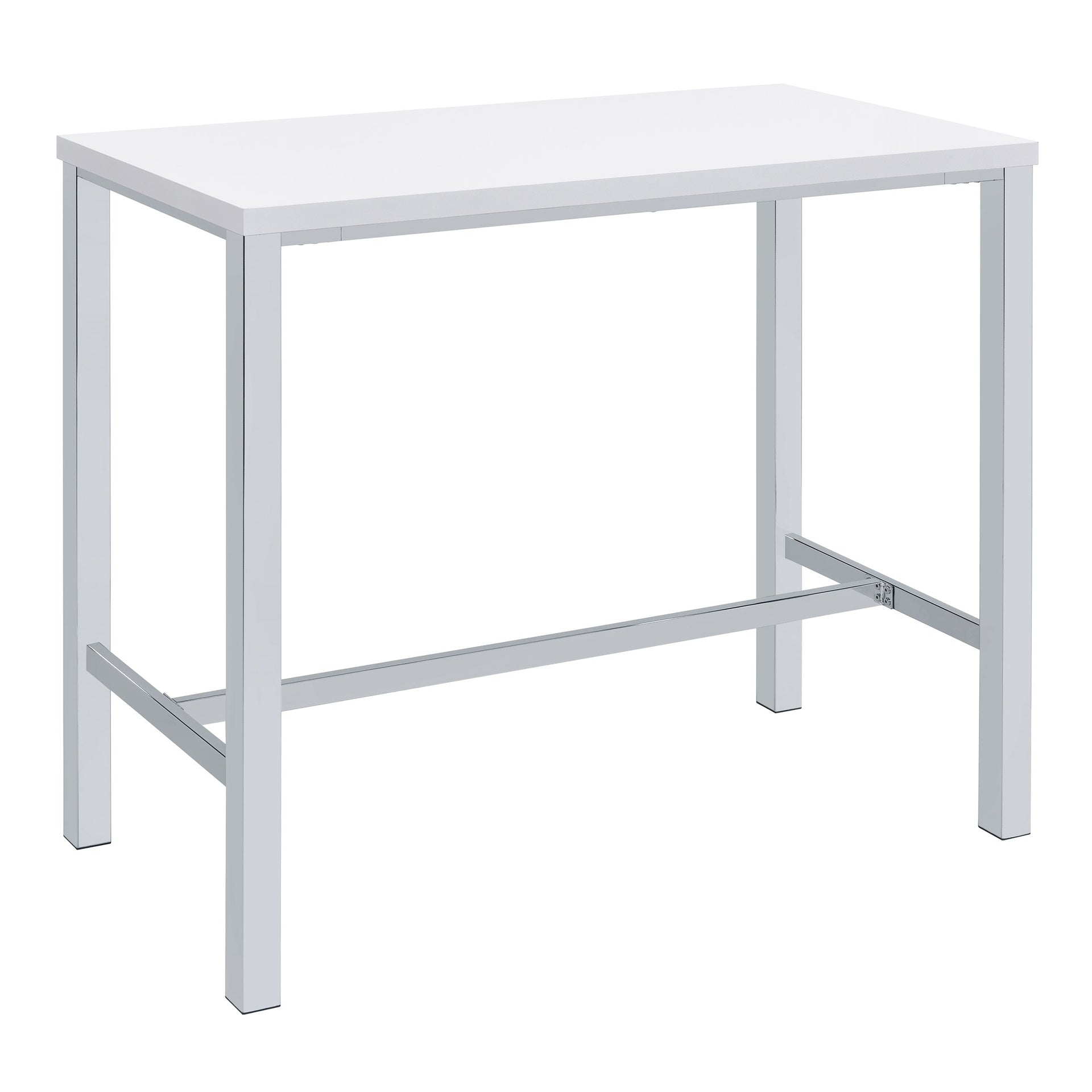Nimitz White High Gloss and Chrome 5-Piece Bar Set