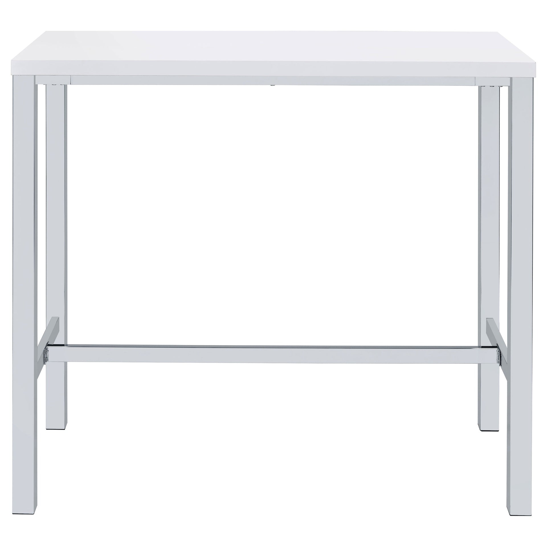 Nimitz White High Gloss and Chrome 5-Piece Bar Set