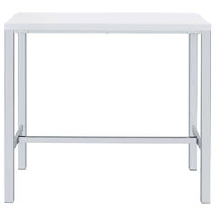 Nimitz White High Gloss and Chrome 5-Piece Bar Set