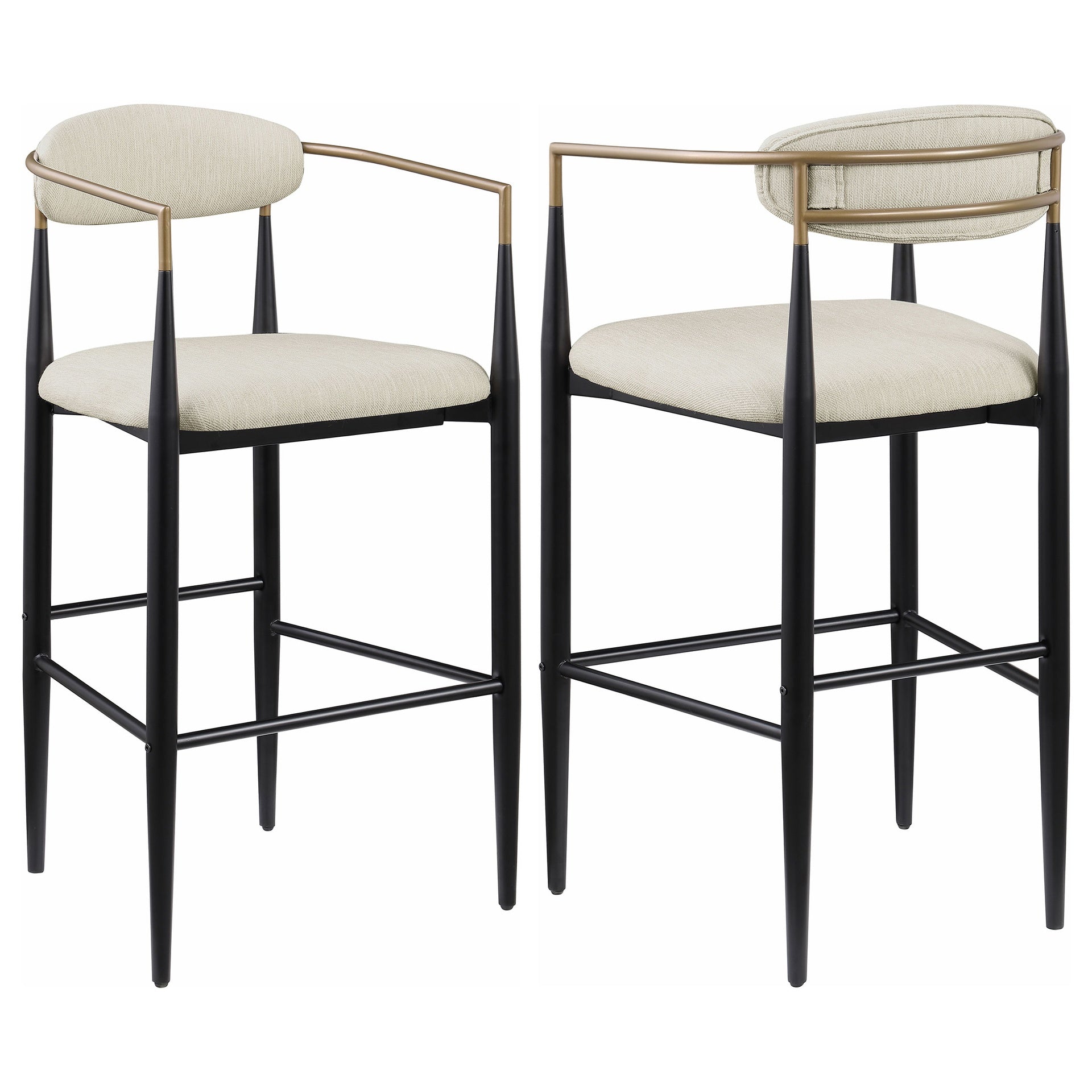 Renfroe Beige Fabric Upholstered Bar Chair (Set of 2)