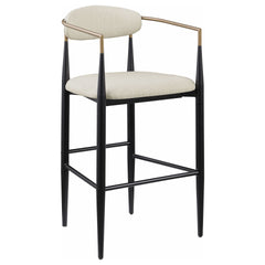 Renfroe Beige Fabric Upholstered Bar Chair (Set of 2)