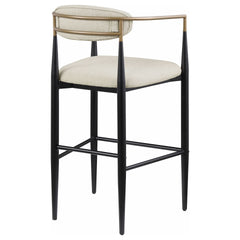 Renfroe Beige Fabric Upholstered Bar Chair (Set of 2)