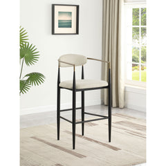 Renfroe Beige Fabric Upholstered Bar Chair (Set of 2)